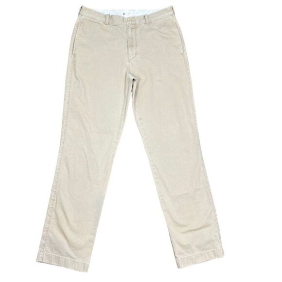 J. Crew Classic Fit Chino Khaki Flat Front Beige Tan Men's pants size 32x34 - Picture 1 of 10